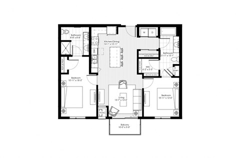 floor plan of 55 north luxury apartments to rent in the north end of boston